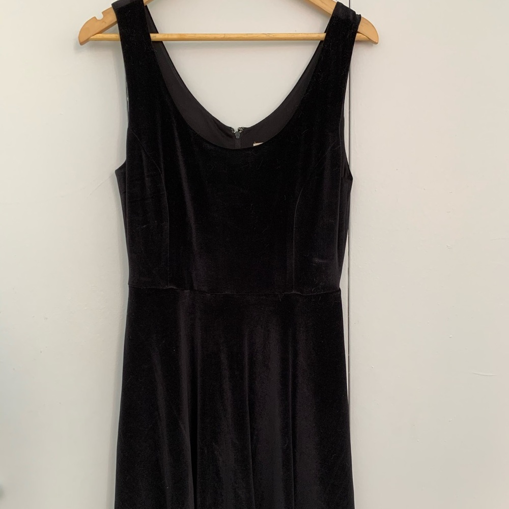 Black velvet cocktail dress